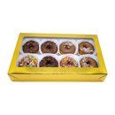 Caixa com 8 Mini Cake Donuts com Chocolate e confeitos