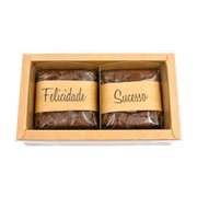 Caixa Kraft com Brownies e Mensagens