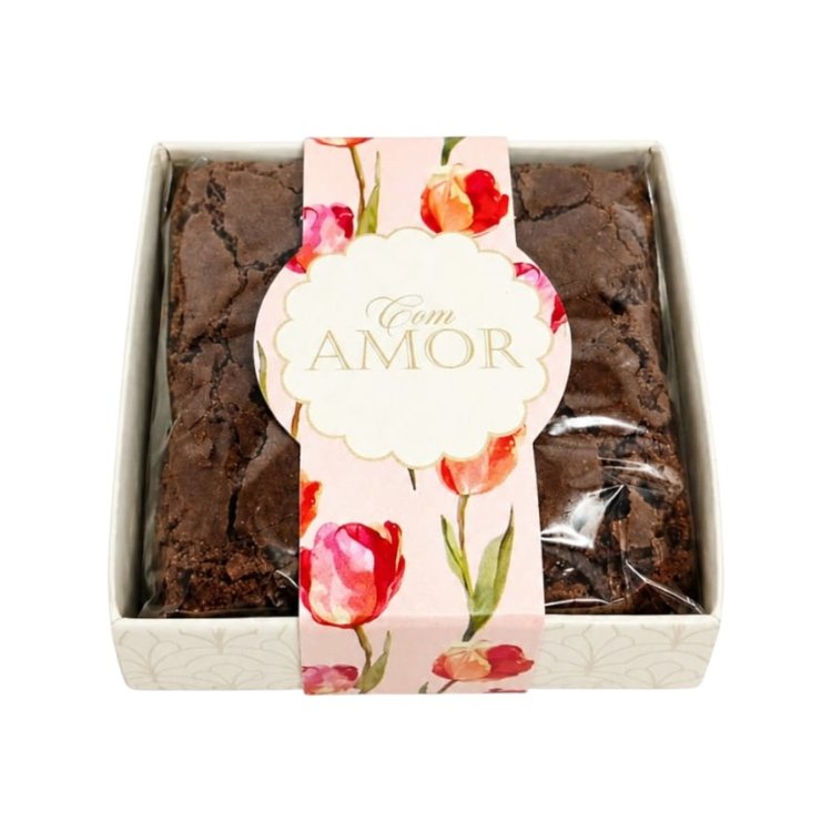Caixa de Brownie Escrito Com Amor