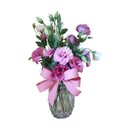 Arranjo Floral em Vaso de Vidro
