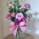 Arranjo Floral em Vaso de Vidro