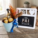 Caneca com Chocolates, Mini Vinho e Porta Retrato Pai