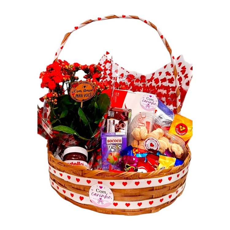 Cesta Especial Com Amor Com Flor Natural