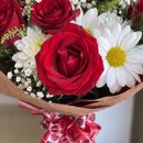 Buquê de Rosas Vermelhas com Margarida 