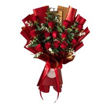 Buquê Romântico Grande De Rosas Vermelhas Permanentes