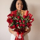 Buquê Romântico Grande De Rosas Vermelhas Permanentes