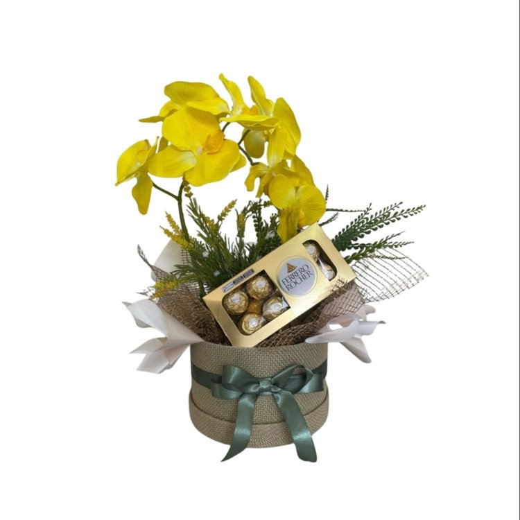 Box Ferrero e Orquídea Amarela