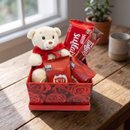 Box Chocolovers Com Urso de Pelúcia E Muito Chocolate