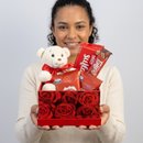 Box Chocolovers Com Urso de Pelúcia E Muito Chocolate