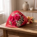 Buquê 3 Rosas Amor em Rosa