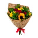 Buquê 6 Rosas Vermelha 6 Girassol 