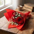 Buquê 3 Rosas Vermelhas Charme