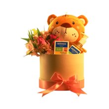 Box Maternidade com Ursinho, Flores e Kit Granado Bebê