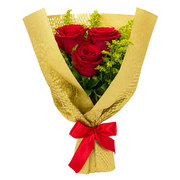 Mini Buquê Gesto De Amor 3 Rosas Vermelhas