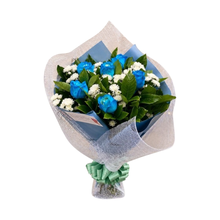 Buquê Amor Classico Com 6 Rosas Azuis