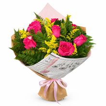 Buquê Amor Classico Com 6 Rosas Pink