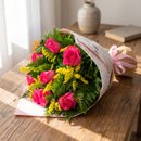 Buquê Amor Classico Com 6 Rosas Pink