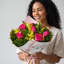Buquê Amor Classico Com 6 Rosas Pink