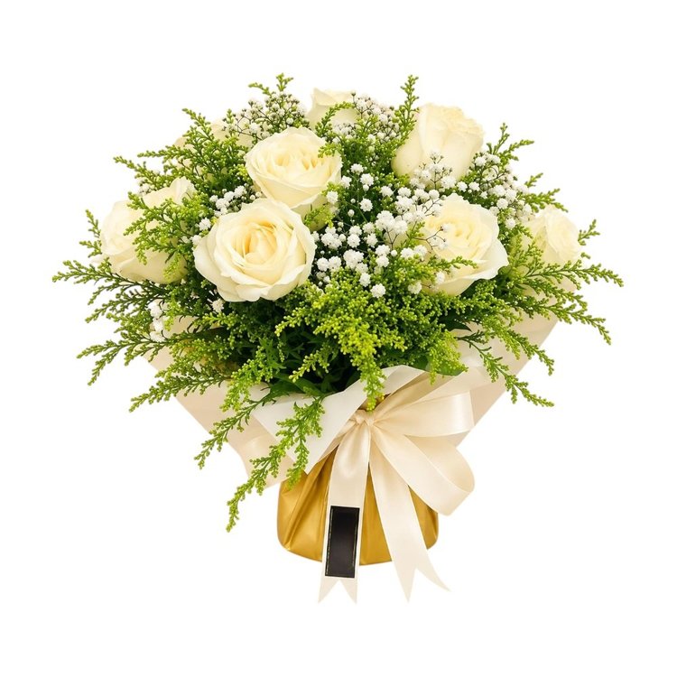 Buquê de 12 Rosas Brancas Select