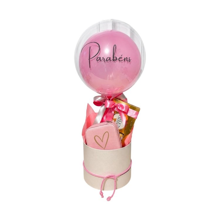 Box Premium Parabéns Chocolate, Porta Joias e Balão
