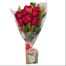 Buquê Rosas Vermelhas com Ferrero Rocher 