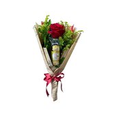 Mini Buquê Rosa Vermelha e  Ferrero Rocher