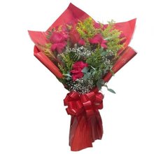 Buquê de 6 Rosas Vermelhas Nacionais  