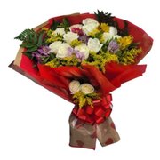 Buquê com 12 Rosas Brancas