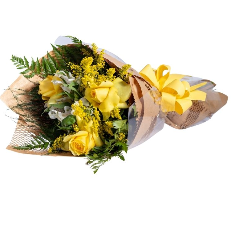 Buquê de 3 Rosas Amarelas Nacionais