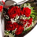 Buquê Black de 6 Rosas Vermelhas 