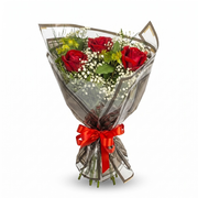 Buquê Black de 3 Rosas Vermelhas