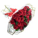 Buquê de 20 Rosas Vermelhas e Folhagens 