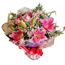 Buquê Lírios de Amor Rosa