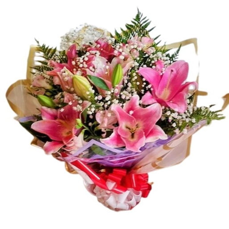 Buquê Lírios de Amor Rosa