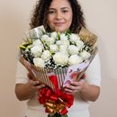 Buquê 15 Rosas Brancas 