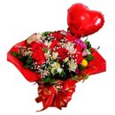 Arranjo com 9 rosas no cachepô
