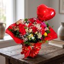 Arranjo com 9 rosas no cachepô