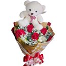 Buquê Rosas e Ursinho