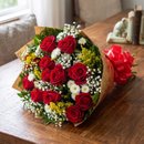 Buquê 12 Rosas Vermelha Tradicional