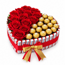 Coração Rosas Chocolate