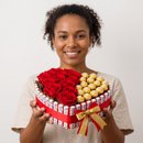 Coração Rosas Chocolate