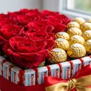 Coração Rosas Chocolate