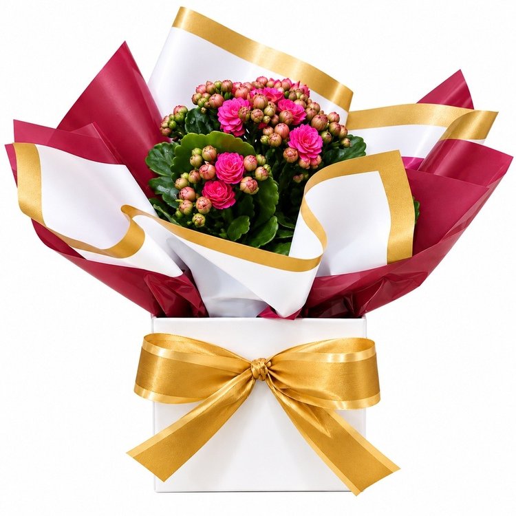 FLOR KALANCHOE LAÇO DOURADO