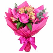 BUQUÊ 5 ROSAS  COR DE ROSA