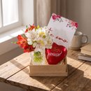 Cesta com Flores & Chocolate Lindt 