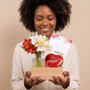 Cesta com Flores & Chocolate Lindt 