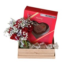 Cesta Dia dos Namorados Coração Chocolate Kopenhagen