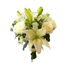Buquê Lírios Brancos com Rosas
