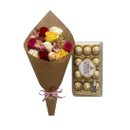Buquê Rosas Coloridas Com Ferrero Rocher 12 Unid.