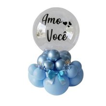 Balão Personalizado Amo Você Azul